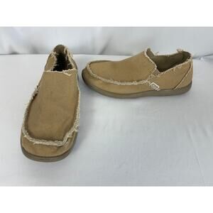 Crocs Santa Cruz Slip-On Loafers Mens 9 Tan Shoes Comfort Lightweight Beach
